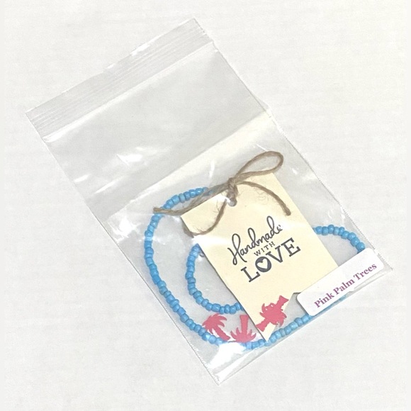 Solid Blue Beaded Choker Necklace Boho Classic Southwestern Coastal Preppy - Picture 6 of 6